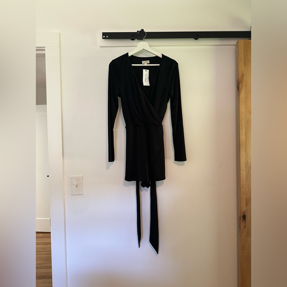 NEW Black Faux Wrap Romper